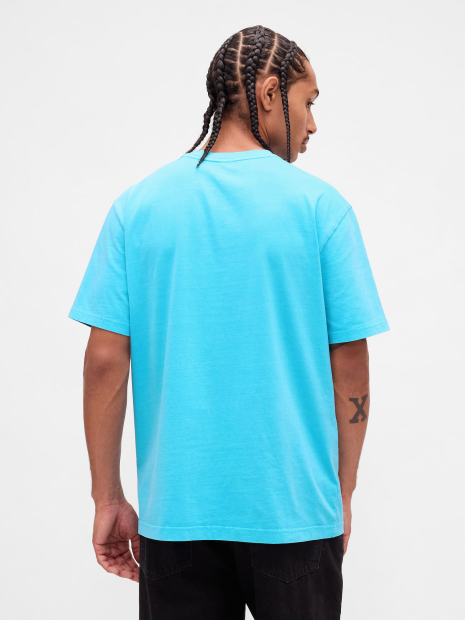 Чоловічі футболки GAP з принтом Keith Haring 1159859359 (Блакитний M)