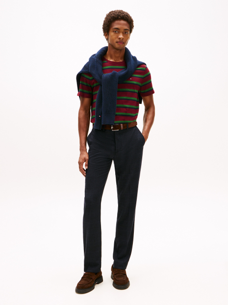 Мужская футболка Tommy Hilfiger в полоску 1159859803 (Бордовый L)