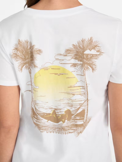 Жіноча футболка GUESS зі стразами 1159859882 (Білий XL)