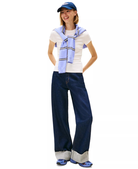 Женская футболка Tommy Hilfiger с логотипом 1159859887 (Молочный S)