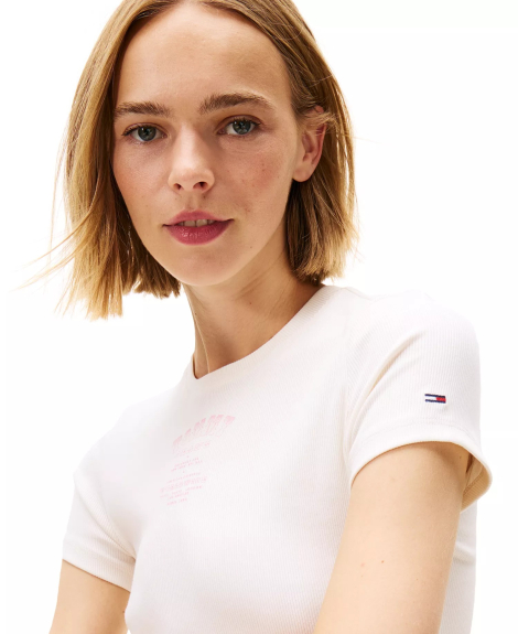 Женская футболка Tommy Hilfiger с логотипом 1159859887 (Молочный S)