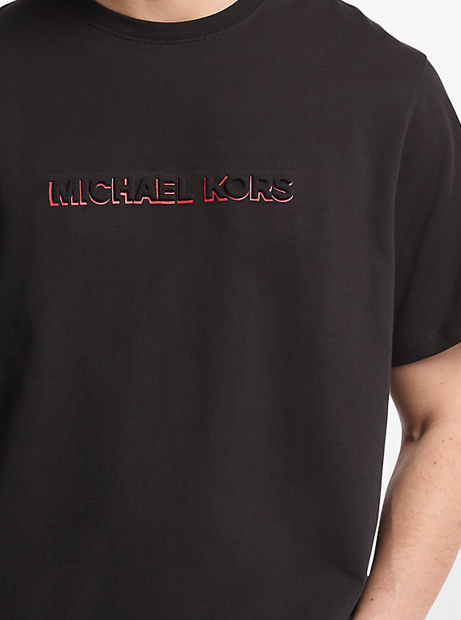 Мужская футболка Michael Kors с объёмным логотипом 1159859943 (Черный L)