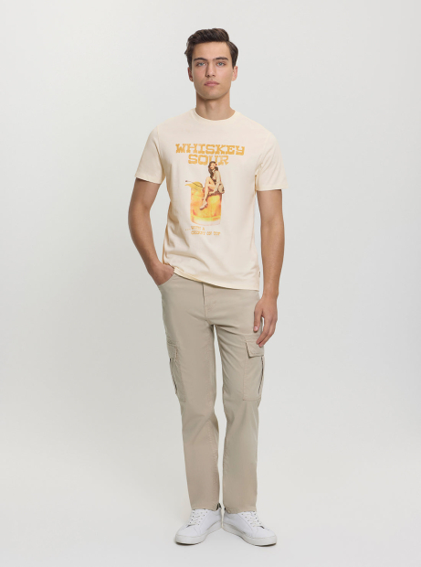 Мужская футболка Guess с принтом 1159860119 (Молочный XXL)