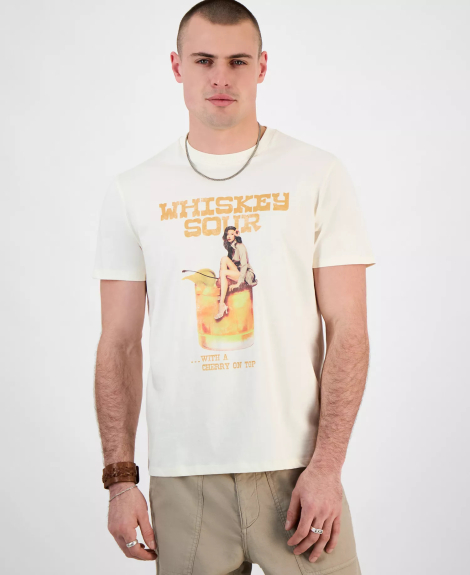 Мужская футболка Guess с принтом 1159860119 (Молочный XXL)