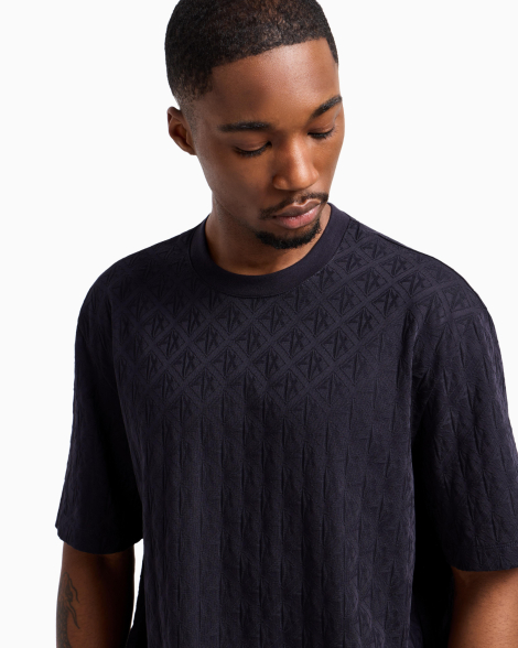 Чоловічі футболки з логотипом Armani Exchange 1159860486 (Синій XXL)