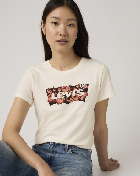 Женская футболка Levi's с логотипом 1159860560 (Молочный S)