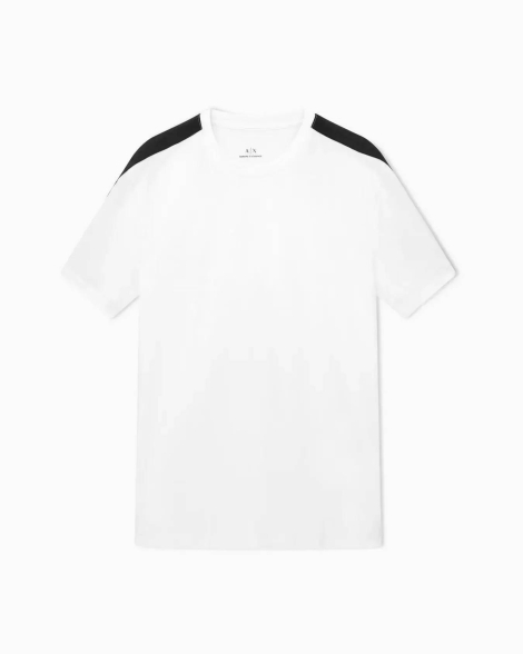 Футболка Armani Exchange с контрастными вставками на рукавах 1159860663 (Белый XXL)