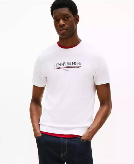 Мужская футболка Tommy Hilfiger с логотипом 1159860824 (Белый M)