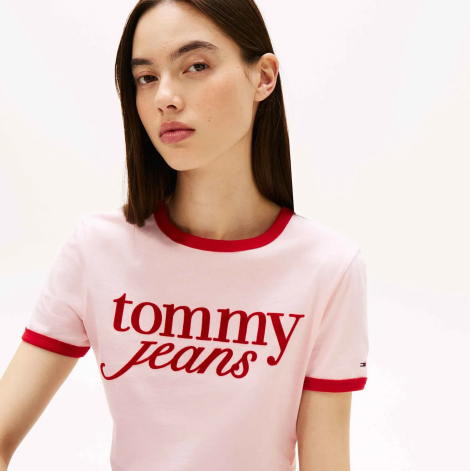Женская футболка Tommy Hilfiger с логотипом 1159860876 (Розовый XL)