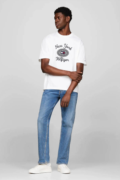 Мужская футболка Tommy Hilfiger с вышивкой 1159860889 (Белый S)