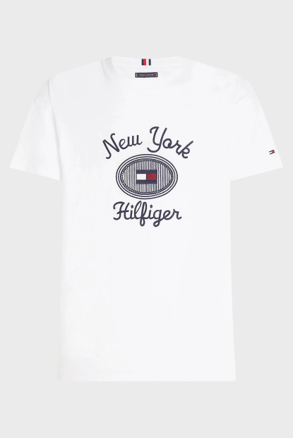 Мужская футболка Tommy Hilfiger с вышивкой 1159860889 (Белый S)