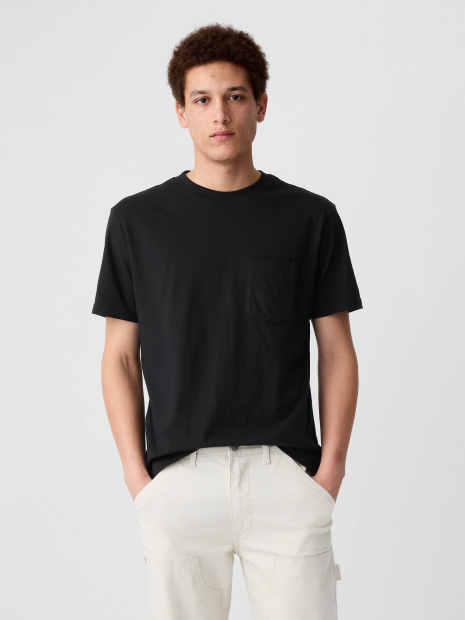 Мужская футболка GAP с карманом 1159861191 (Черный M)