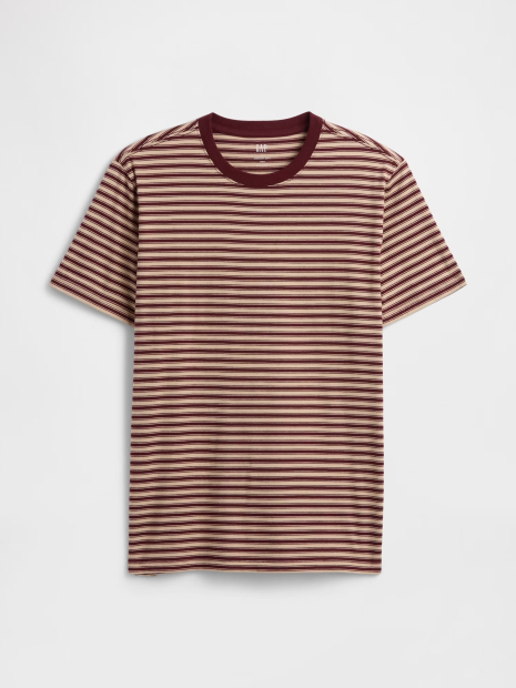 Мужская футболка GAP в полоску 1159861254 (Бордовый/Бежевый L)