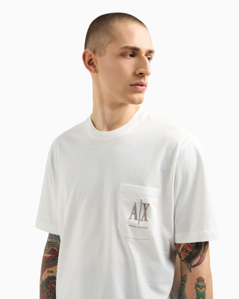 Футболка Armani Exchange с карманом 1159861734 (Молочный XXL)