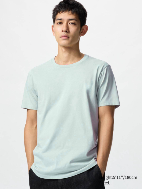 Однотонная футболка UNIQLO SUPIMA 1159861911 (Зеленый XXL)