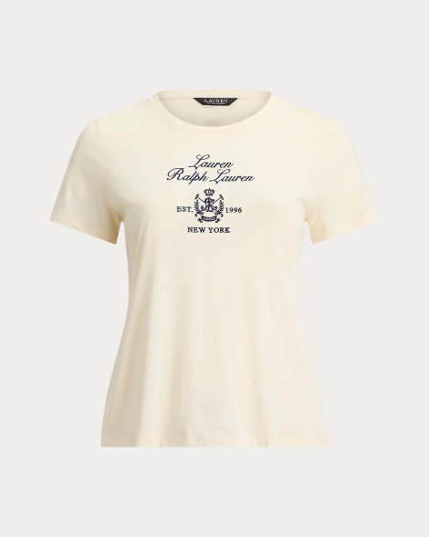Жіноча футболка Ralph Lauren з вишивкою 1159862117 (Молочний M)