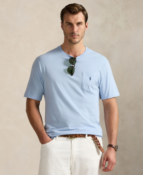 Футболка чоловіча Polo Ralph Lauren з кишенею 1159862527 (Блакитний XXL)