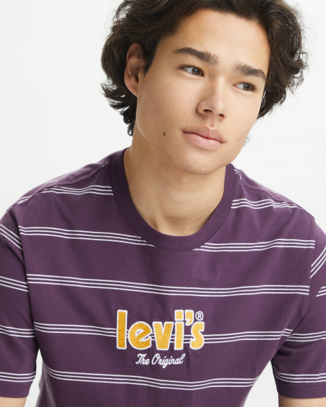 Футболка мужская в полоску Levi's 1159862645 (Фиолетовый M)