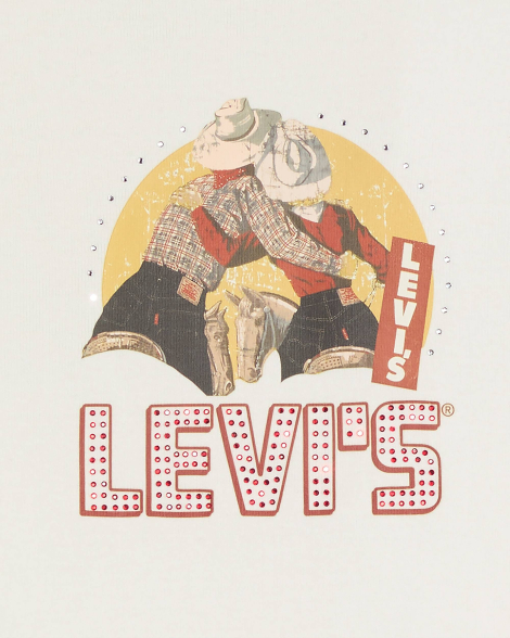Женская футболка Levi's со стразами 1159862672 (Молочный M)