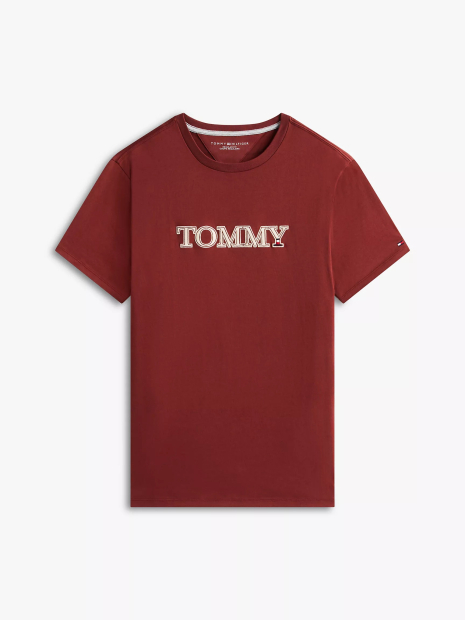 Мужская футболка Tommy Hilfiger с вышитым логотипом 1159862813 (Бордовый M)