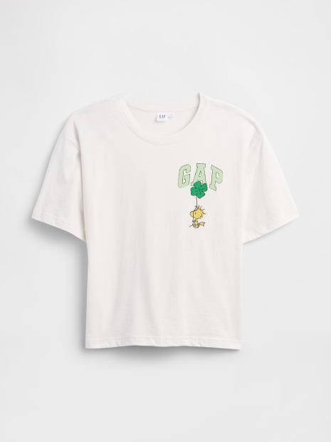 Женская футболка GAP с принтом Snoopy 1159862856 (Молочный S)