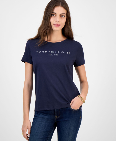 Футболка Tommy Hilfiger с логотипом 1159862914 (Синий L)