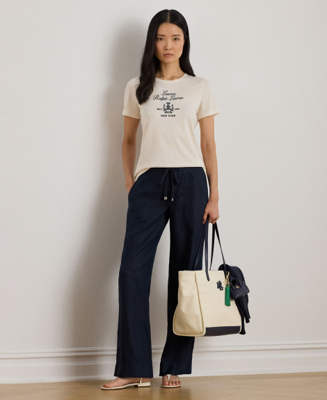 Женская футболка Ralph Lauren с вышивкой 1159862980 (Молочный S)