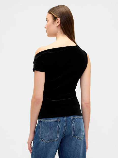 Женская асимметричная футболка GAP 1159863123 (Черный XXL)