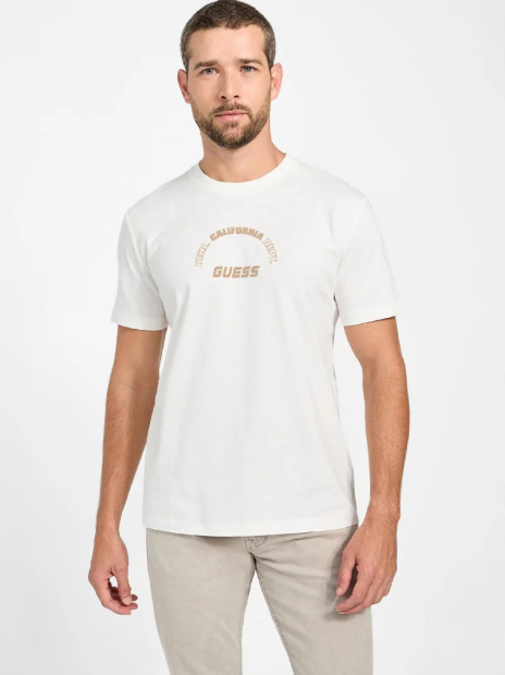 Мужская футболка Guess с принтом 1159863187 (Молочный L)