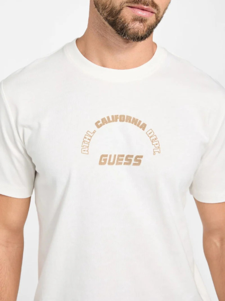 Мужская футболка Guess с принтом 1159863187 (Молочный L)