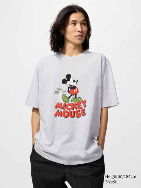 Футболка UNIQLO Disney's Mickey Mouse 1159863200 (Серый XXL)