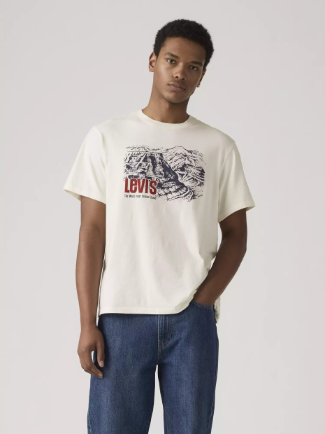 Футболка мужская Levi's с принтом 1159863254 (Молочный L)