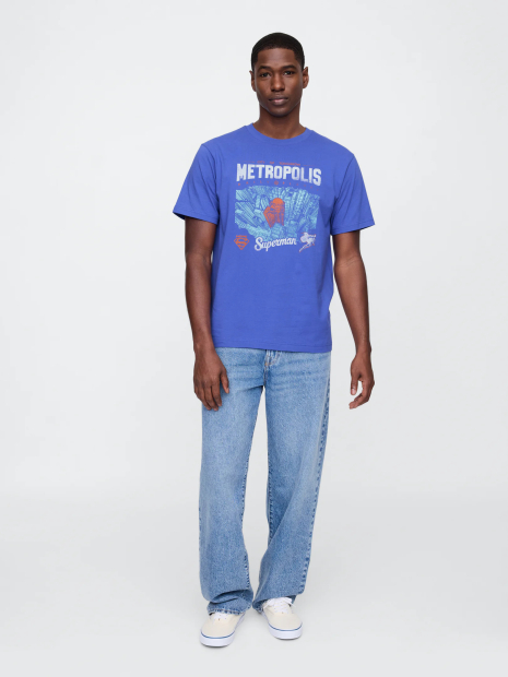 Мужская футболка GAP с принтом Superman 1159863288 (Синий XXL)