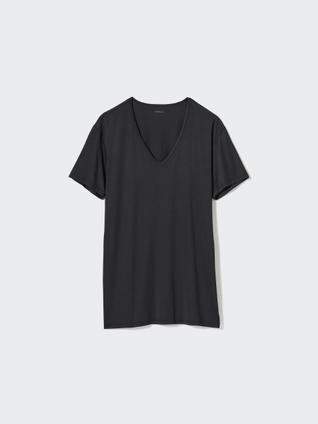 Футболка AIRism с V-образным вырезом UNIQLO 1159863350 (Черный XXL)