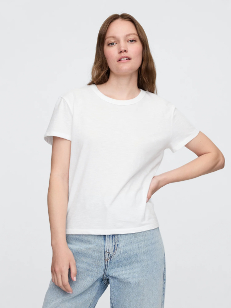Женская базовая футболка GAP 1159863755 (Белый XXL)