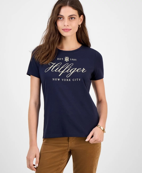 Футболка Tommy Hilfiger с логотипом 1159864079 (Синий M)