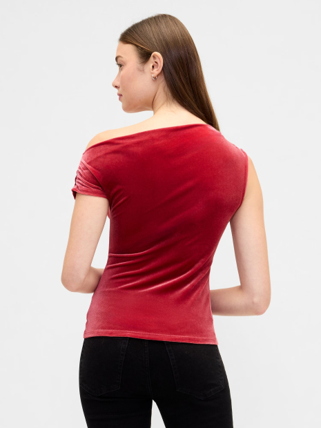 Женская асимметричная футболка GAP 1159864284 (Красный S)