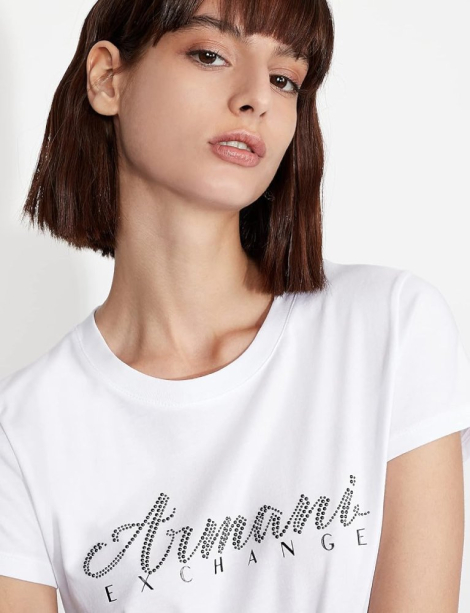 Женская футболка Armani Exchange с логотипом 1159864399 (Белый XXL)