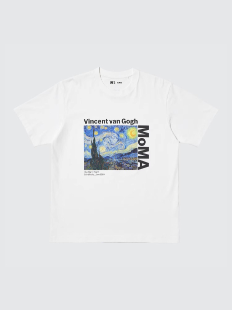 Футболка MoMA Art Vincent van Gogh UNIQLO с принтом 1159864468 (Белый M)
