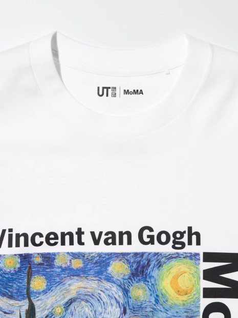 Футболка MoMA Art Vincent van Gogh UNIQLO с принтом 1159864468 (Белый M)