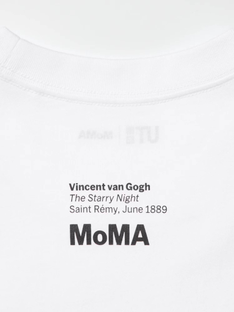 Футболка MoMA Art Vincent van Gogh UNIQLO с принтом 1159864468 (Белый M)
