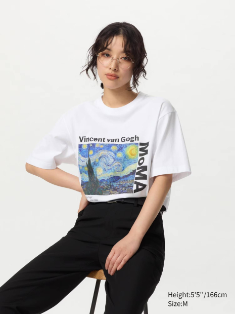 Футболка MoMA Art Vincent van Gogh UNIQLO с принтом 1159864468 (Белый M)