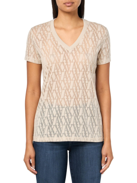 Женская футболка Armani Exchange с логотипом 1159864607 (Бежевый S)