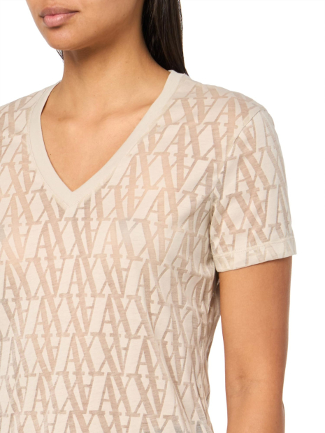 Женская футболка Armani Exchange с логотипом 1159864607 (Бежевый S)