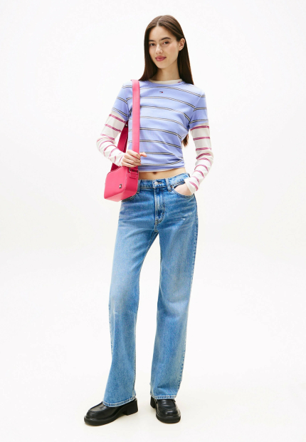 Футболка в рубчик Tommy Hilfiger в полоску 1159864661 (Голубой XL)