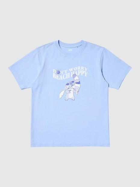 Футболка Disney UNIQLO с принтом Lilo & Stitch 1159864943 (Голубой XL)