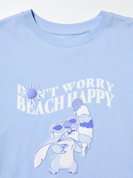 Футболка Disney UNIQLO с принтом Lilo & Stitch 1159864943 (Голубой XL)