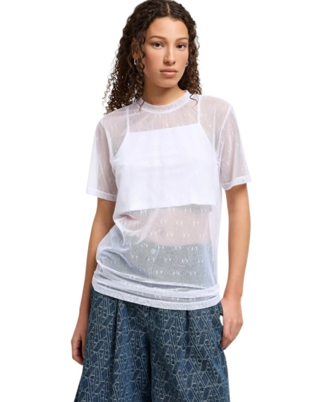 Полупрозрачная женская футболка Armani Exchange 1159864986 (Белый M)