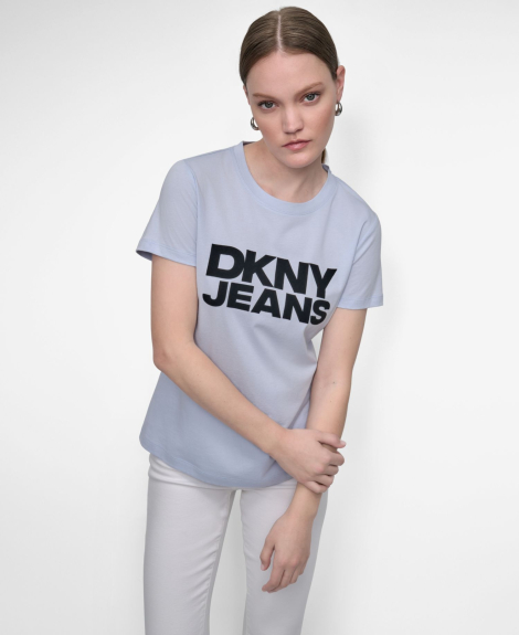 Футболка DKNY с логотипом 1159865093 (Голубой S)