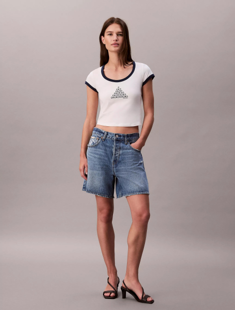 Женская футболка Calvin Klein с логотипом 1159865322 (Молочный XL)